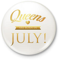 printfashion Queens are born in. - Kitűző, hűtőmágnes - Fehér (3075035)