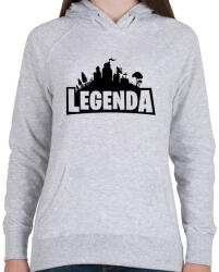 printfashion Legenda - Fortnite Style (Fekete) - Női kapucnis pulóver - Sport szürke (1546442)