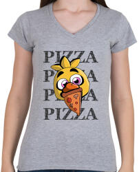 printfashion chica - Női V-nyakú póló - Sport szürke (14912567)