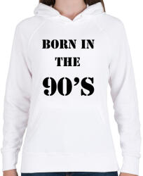 printfashion 90-ben született - Női kapucnis pulóver - Fehér (294486)