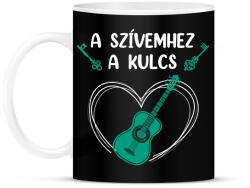 printfashion A szívemhez a kulcs - Gitár - Bögre - Fekete (7642233)