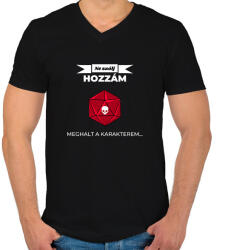 printfashion Meghalt a karakterem - Férfi V-nyakú póló - Fekete (2647784)