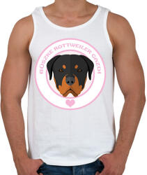printfashion Büszke gazdi: Rottweiler - Férfi atléta - Fehér (1937785)