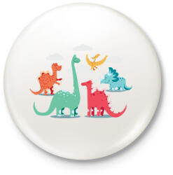 printfashion Dínók - Kitűző, hűtőmágnes - Fehér (6389745)