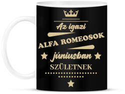 printfashion Az igazi Alfa Romeosok - Hónappal - Bögre - Fekete (7197555)