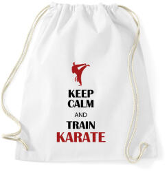 printfashion Keep calm - Karate - Sportzsák, Tornazsák - Fehér (7566649)