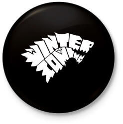 printfashion WINTER IS COMING - Kitűző, hűtőmágnes - Fekete (3093136)