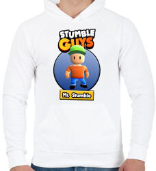 printfashion Mr. Stumble - Férfi kapucnis pulóver - Fehér (15504317)
