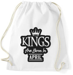 printfashion KINGS are born in April - fekete - Sportzsák, Tornazsák - Fehér (5509746)