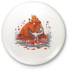 printfashion Capybara - Kitűző, hűtőmágnes - Fehér (13589239)