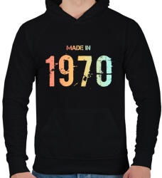 printfashion 1970 - Férfi kapucnis pulóver - Fekete (6223812)