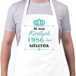 printfashion Az igazi királyok - Évszámmal - Kötény - Fehér (7151824)