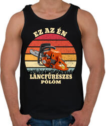 printfashion Láncfűrész / Favágó - Férfi atléta - Fekete (5759601)