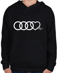 printfashion AUDI Love - Gyerek kapucnis pulóver - Fekete (380324)
