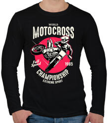 printfashion Motocross - Férfi hosszú ujjú póló - Fekete (13735427)