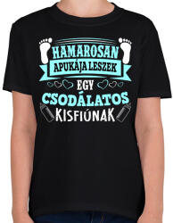 printfashion Hamarosan apukája leszek egy csodálatos kisfiúnak - Gyerek póló - Fekete (16340104)