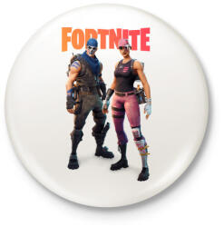 printfashion Duo Páros Fortnite - Kitűző, hűtőmágnes - Fehér (3088065)