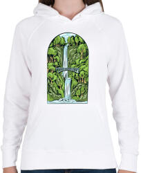 printfashion Vízesés - Női kapucnis pulóver - Fehér (15463855)