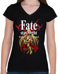 printfashion Fate stay night - Női V-nyakú póló - Fekete (2861129)