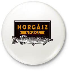 printfashion Horgász apuka - Kitűző, hűtőmágnes - Fehér (3089000)