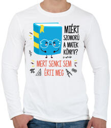 printfashion Szomorú matek könyv - Férfi hosszú ujjú póló - Fehér (15614435)