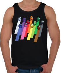 printfashion Among Us - Színes minta - Férfi atléta - Fekete (3936295)