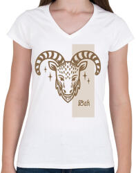 printfashion Bak horoszkóp - Női V-nyakú póló - Fehér (6261795)