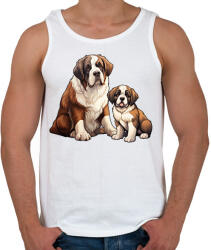 printfashion Bernáthegyi kutyák - Férfi atléta - Fehér (14013028)