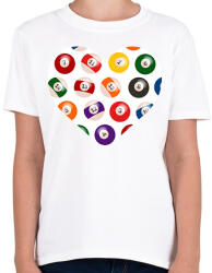 printfashion Biliárdos szív - Gyerek póló - Fehér (13222470)