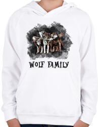 printfashion wolf family - Gyerek kapucnis pulóver - Fehér (1471707)