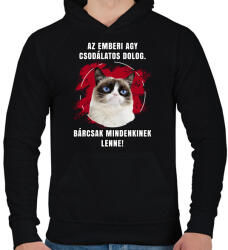 printfashion Emberi agy - Férfi kapucnis pulóver - Fekete (5186573)