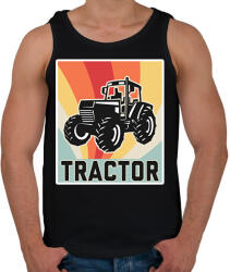 printfashion Retro Traktor - Férfi atléta - Fekete (1630303)