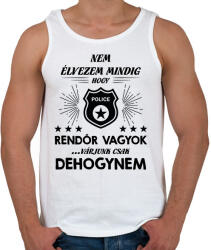 printfashion Élvezem, hogy rendőr vagyok - Férfi atléta - Fehér (7694925)