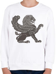 printfashion Oroszlán - Gyerek pulóver - Fehér (1652082)