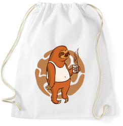 printfashion Lajhár kávéval - Sportzsák, Tornazsák - Fehér (11963971)