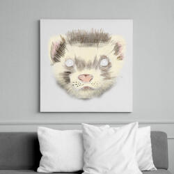 printfashion Görény fej - Vászonkép - Fehér (14101991)