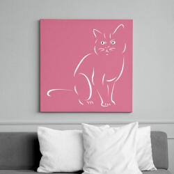 printfashion Cica - Vászonkép - Rózsaszín (15097742)