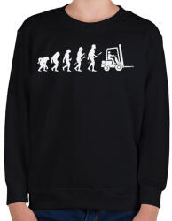 printfashion Targoncás evolúció - Gyerek pulóver - Fekete (6004326)
