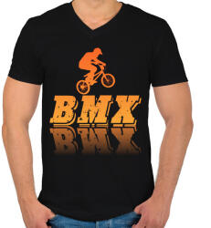printfashion Bmx - Férfi V-nyakú póló - Fekete (4694270)