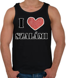 printfashion I love szalámi - Férfi atléta - Fekete (8695436)