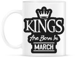 printfashion KINGS are born in March - fekete - Bögre - Fehér (5510114)