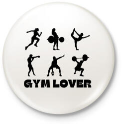 printfashion Gym Lover - Kitűző, hűtőmágnes - Fehér (13961847)