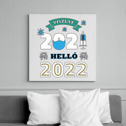 printfashion Helló 2022 - újév - Vászonkép - Fehér (6638905)