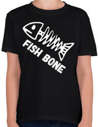 printfashion fish bone - Gyerek póló - Fekete (6028633)