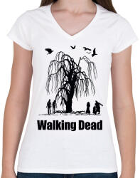 printfashion walking dead - Női V-nyakú póló - Fehér (1287697)