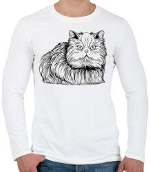 printfashion Perzsa macska - Férfi hosszú ujjú póló - Fehér (11761392)