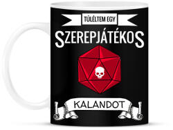 printfashion Túléltem egy Szerepjátékos Kalandot - Bögre - Fekete (2645061)
