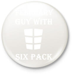 printfashion Februárban született kockás hasú - Kitűző, hűtőmágnes - Fehér (3079570)