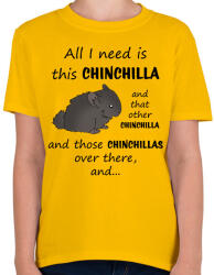 printfashion Csincsilla - Gyerek póló - Sárga (13475178)