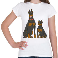 printfashion Doberman kutyák - Női póló - Fehér (13008419)